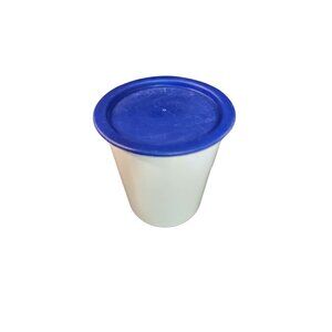 Tupperware White Canister With Blue Lid 2422A-2
